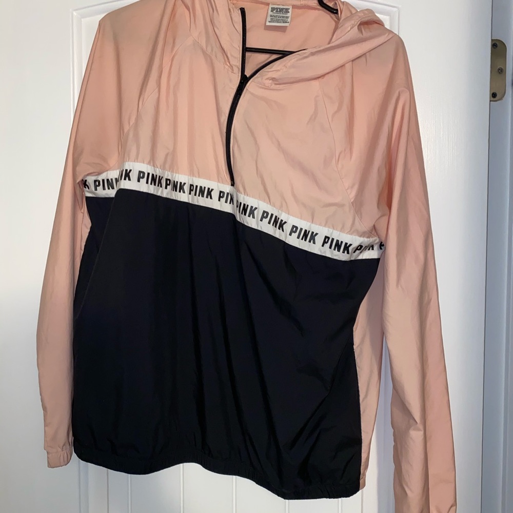 Pink quarter zip wind breaker